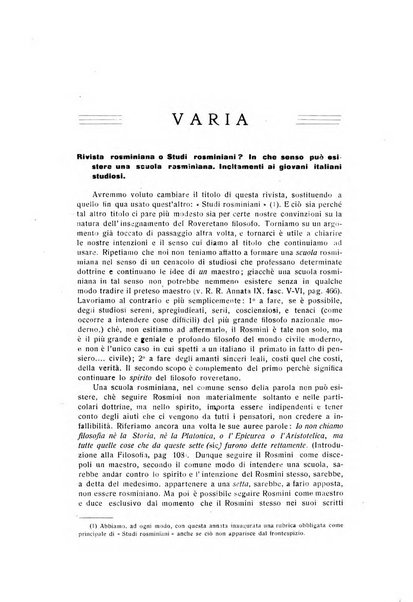 Rivista rosminiana periodico mensile