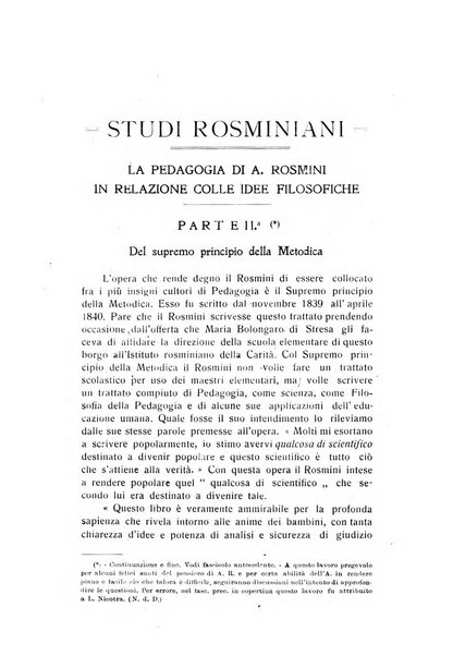 Rivista rosminiana periodico mensile