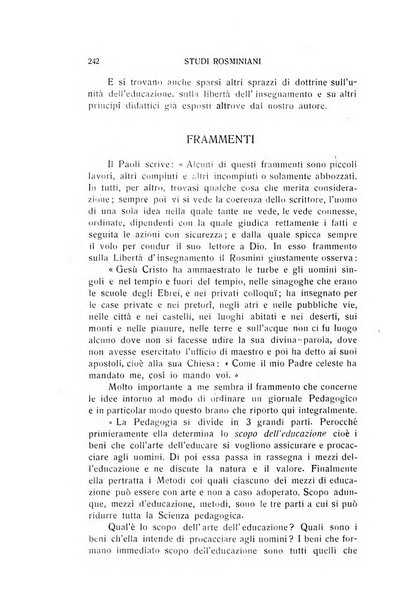 Rivista rosminiana periodico mensile