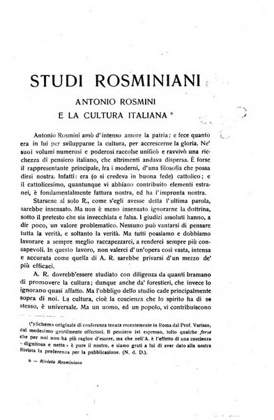 Rivista rosminiana periodico mensile