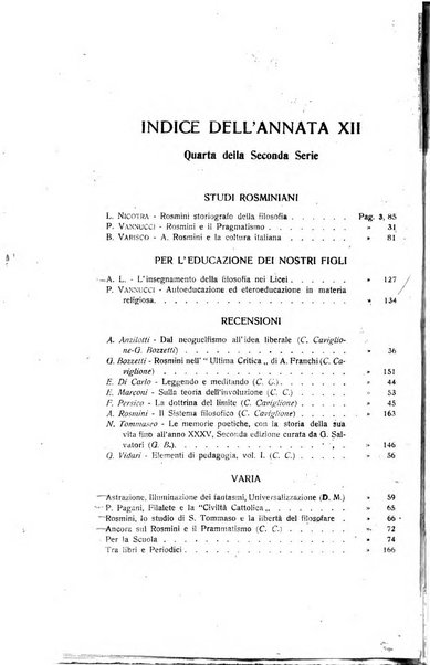 Rivista rosminiana periodico mensile