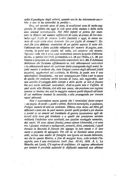 Rivista rosminiana periodico mensile