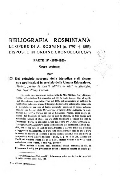 Rivista rosminiana periodico mensile