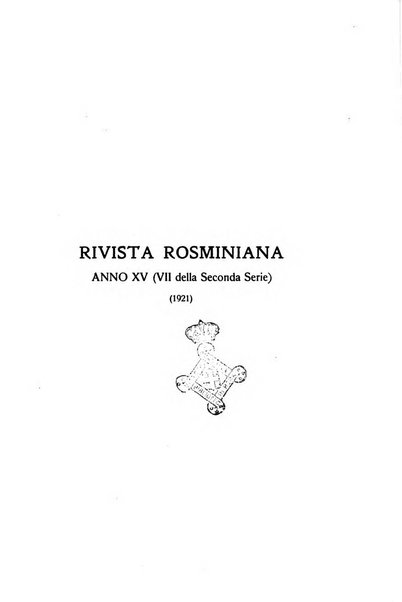 Rivista rosminiana periodico mensile