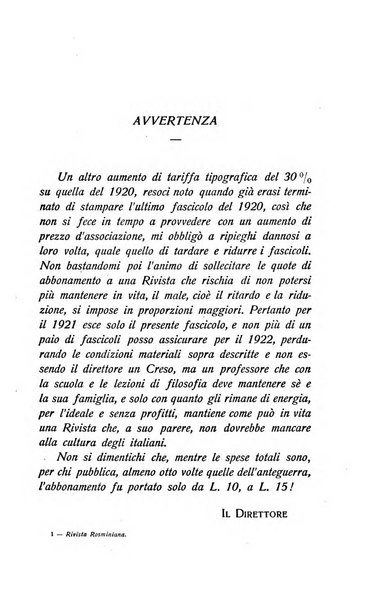 Rivista rosminiana periodico mensile