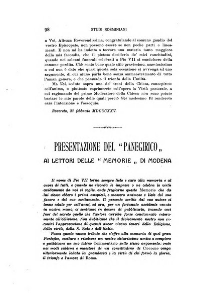 Rivista rosminiana periodico mensile