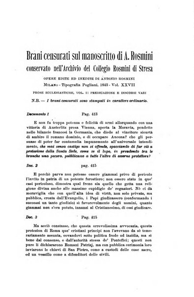 Rivista rosminiana periodico mensile