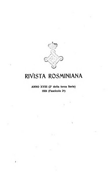 Rivista rosminiana periodico mensile