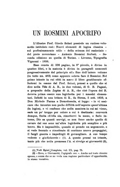 Rivista rosminiana periodico mensile