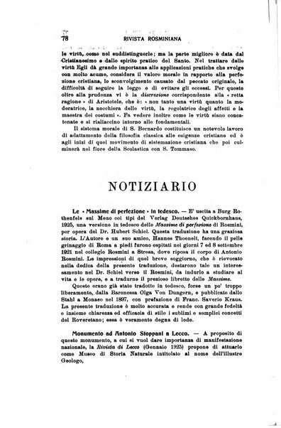 Rivista rosminiana periodico mensile