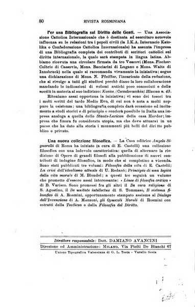 Rivista rosminiana periodico mensile