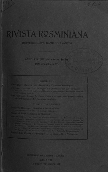 Rivista rosminiana periodico mensile