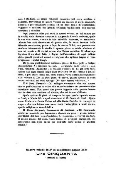 Rivista rosminiana periodico mensile