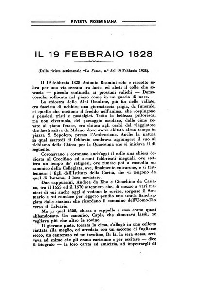 Rivista rosminiana periodico mensile