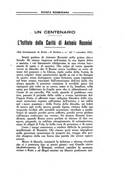 Rivista rosminiana periodico mensile