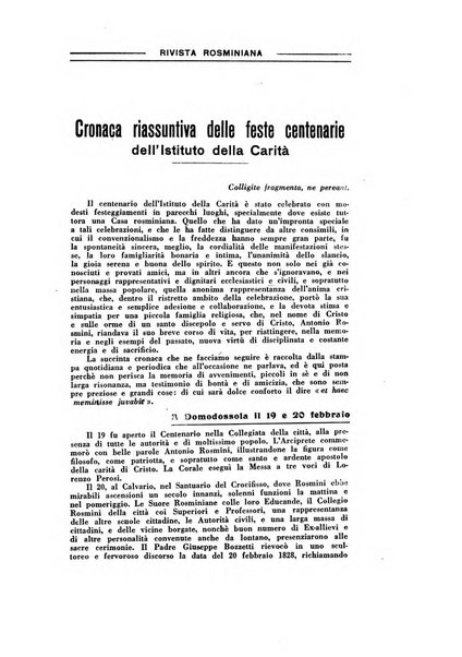 Rivista rosminiana periodico mensile