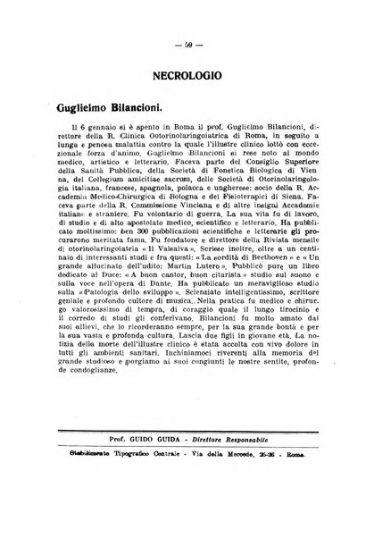 Rassegna internazionale di oto-rino-laringologia raccolta di recensioni, riviste, bibliografia