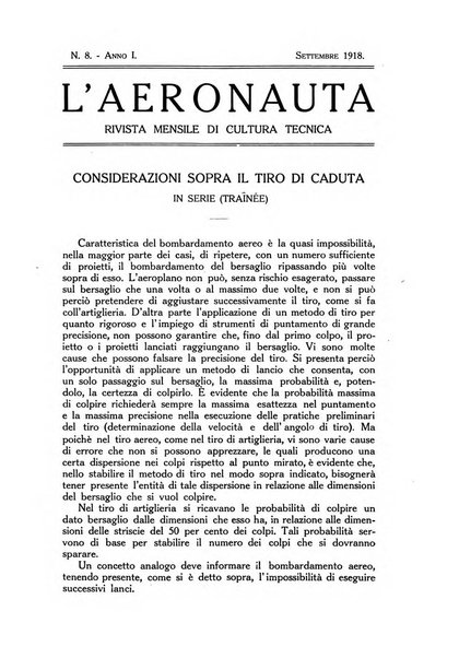 L'aeronauta rivista mensile di cultura tecnica