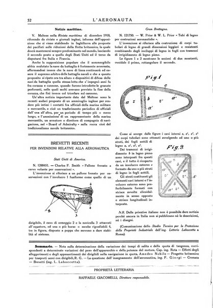 L'aeronauta rivista mensile di cultura tecnica