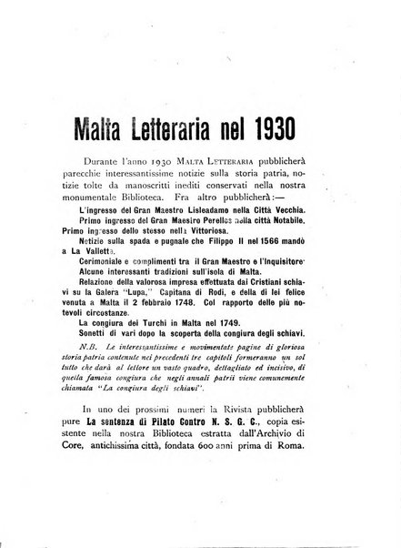 Malta letteraria rassegna mensile di lettere, scienze ed arti