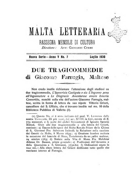 Malta letteraria rassegna mensile di lettere, scienze ed arti