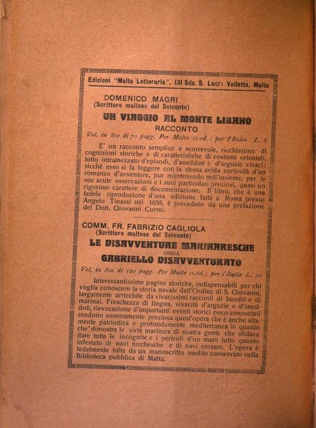 Malta letteraria rassegna mensile di lettere, scienze ed arti