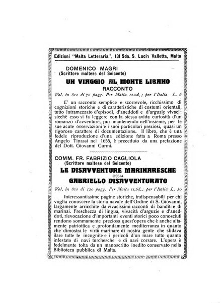 Malta letteraria rassegna mensile di lettere, scienze ed arti