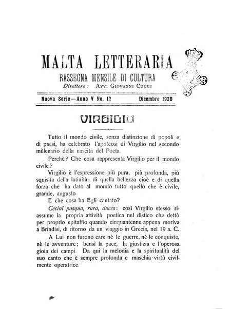 Malta letteraria rassegna mensile di lettere, scienze ed arti