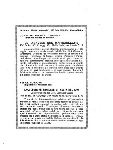 Malta letteraria rassegna mensile di lettere, scienze ed arti