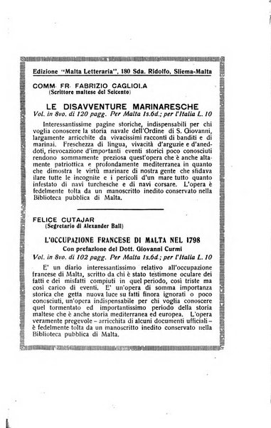 Malta letteraria rassegna mensile di lettere, scienze ed arti