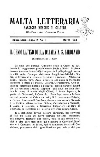 Malta letteraria rassegna mensile di lettere, scienze ed arti