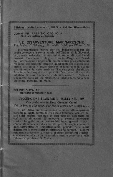 Malta letteraria rassegna mensile di lettere, scienze ed arti