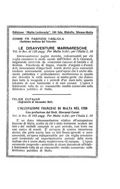 Malta letteraria rassegna mensile di lettere, scienze ed arti