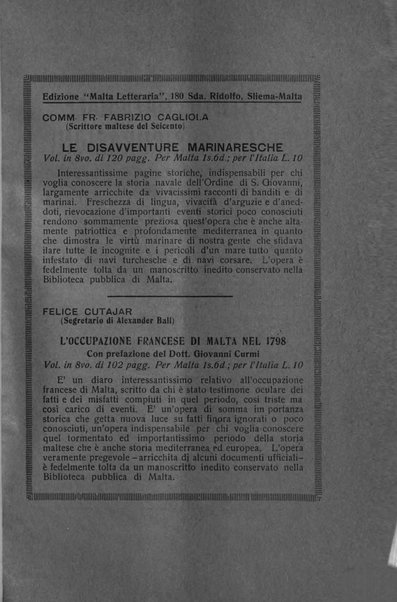 Malta letteraria rassegna mensile di lettere, scienze ed arti