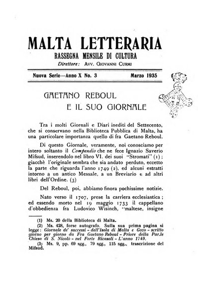 Malta letteraria rassegna mensile di lettere, scienze ed arti