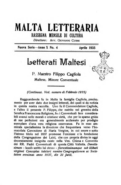 Malta letteraria rassegna mensile di lettere, scienze ed arti