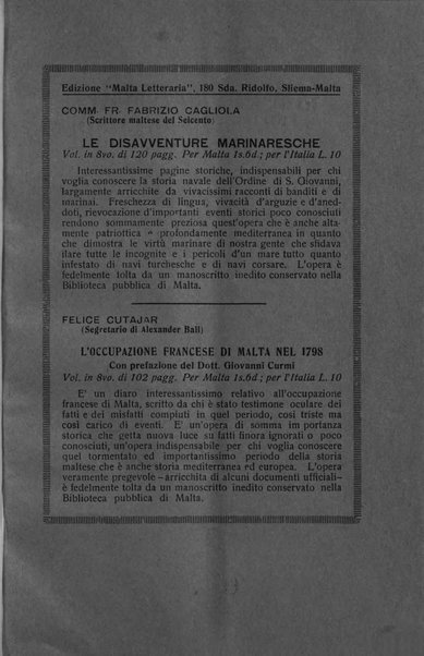 Malta letteraria rassegna mensile di lettere, scienze ed arti