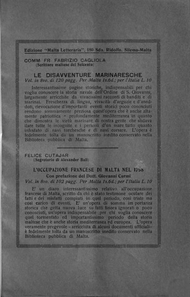 Malta letteraria rassegna mensile di lettere, scienze ed arti