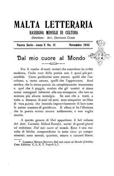 Malta letteraria rassegna mensile di lettere, scienze ed arti