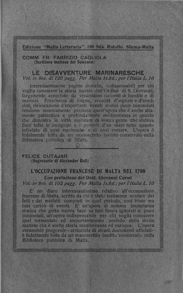 Malta letteraria rassegna mensile di lettere, scienze ed arti