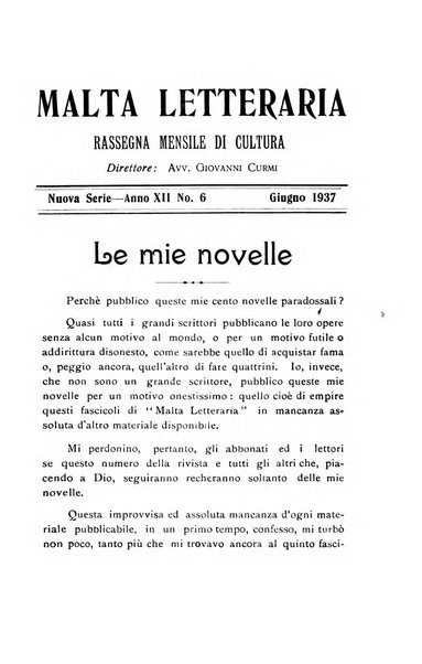 Malta letteraria rassegna mensile di lettere, scienze ed arti