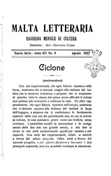 Malta letteraria rassegna mensile di lettere, scienze ed arti