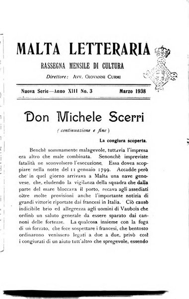 Malta letteraria rassegna mensile di lettere, scienze ed arti