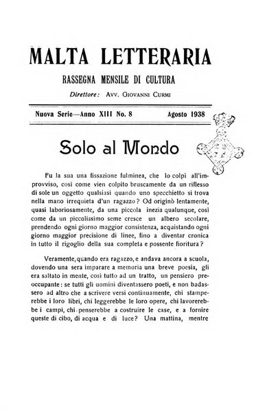 Malta letteraria rassegna mensile di lettere, scienze ed arti