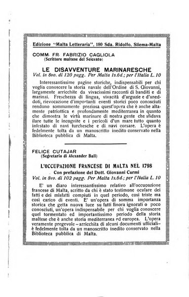 Malta letteraria rassegna mensile di lettere, scienze ed arti