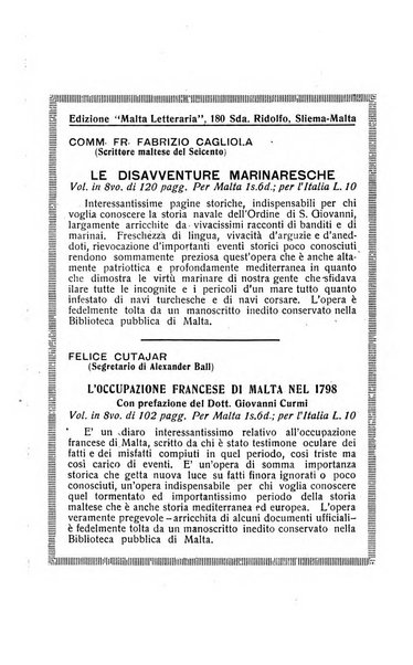 Malta letteraria rassegna mensile di lettere, scienze ed arti