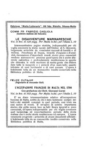 Malta letteraria rassegna mensile di lettere, scienze ed arti