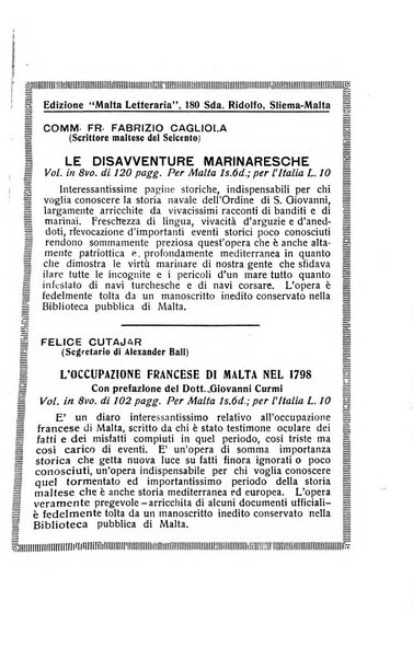 Malta letteraria rassegna mensile di lettere, scienze ed arti