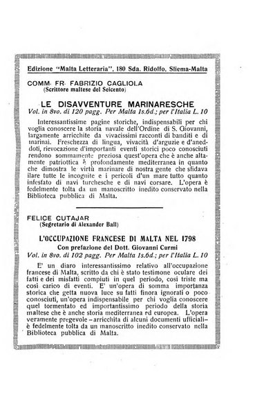 Malta letteraria rassegna mensile di lettere, scienze ed arti