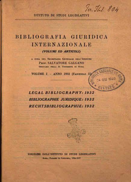 Bibliografia giuridica internazionale